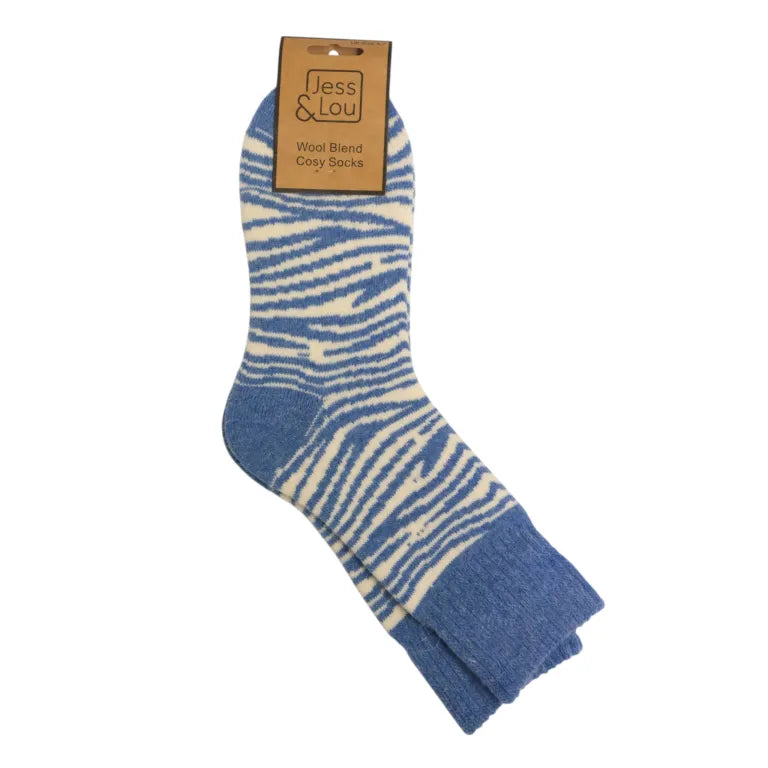 Zebra print cosy socks - 3 colours