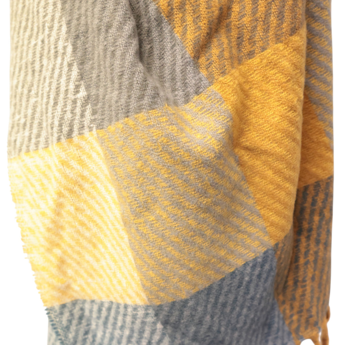 Denim & Rust Checked Winter Scarf