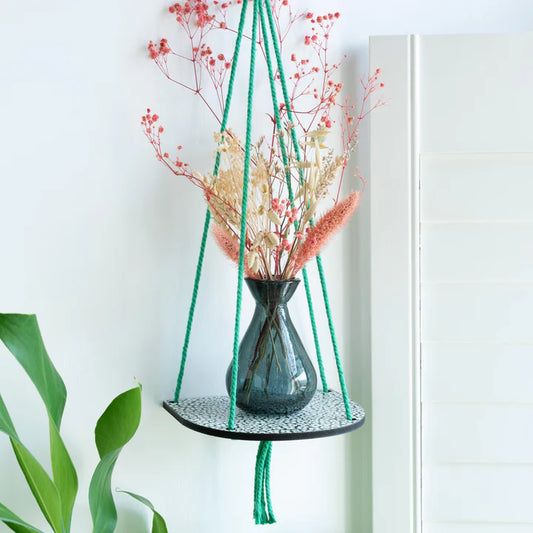 Hanging Plant Shelf (Small) Forget Me Not Green