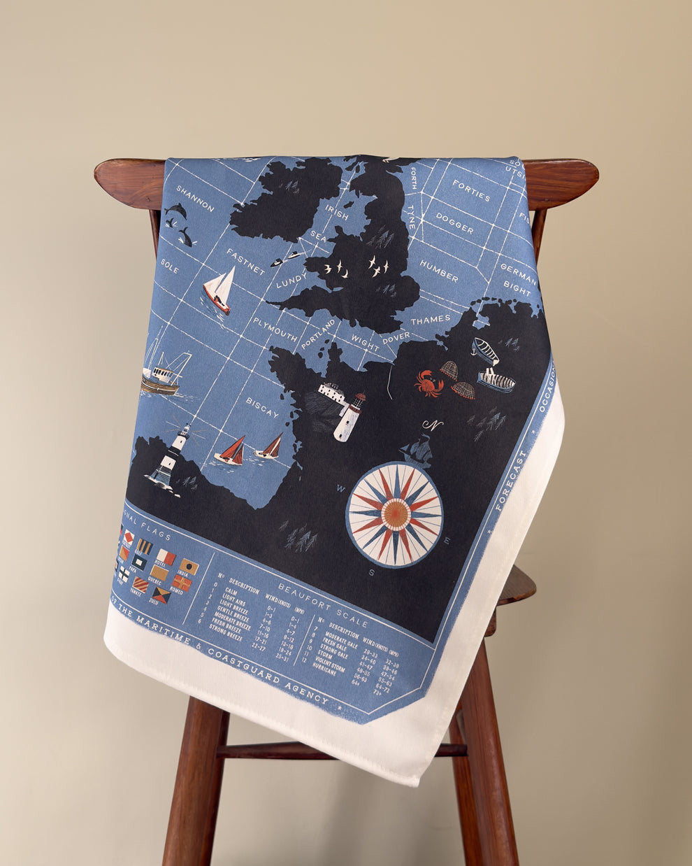 Sea Regions of the United Kingdom Tea Towel