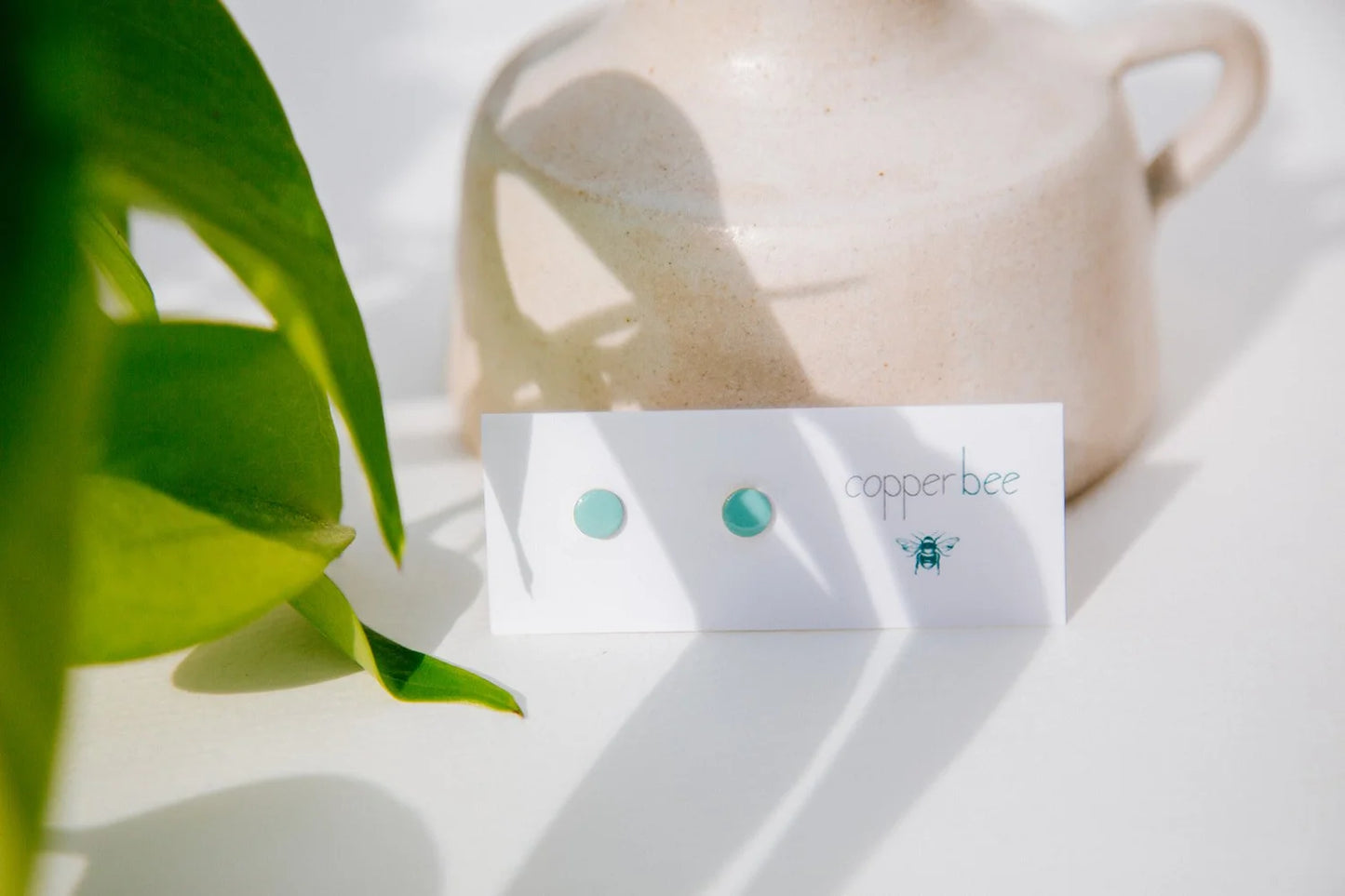Tiny Enamel blue Studs