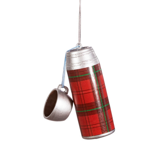 Glass Tartan Flask Bauble Decoration