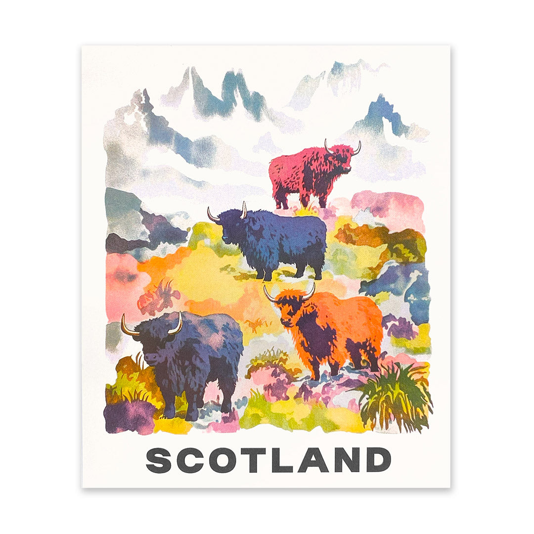 Highland Cows Riso Print