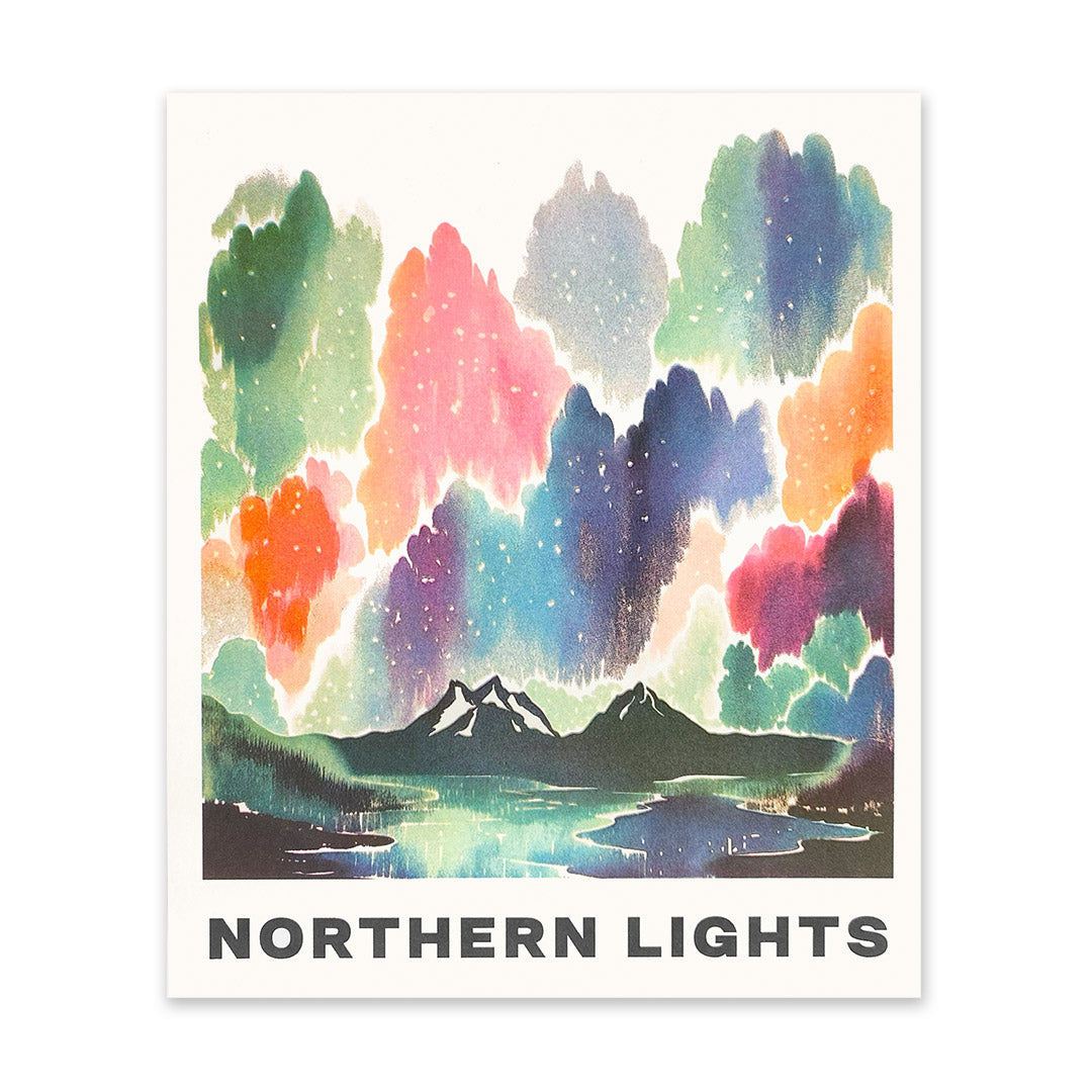 Northern Lights Riso Print