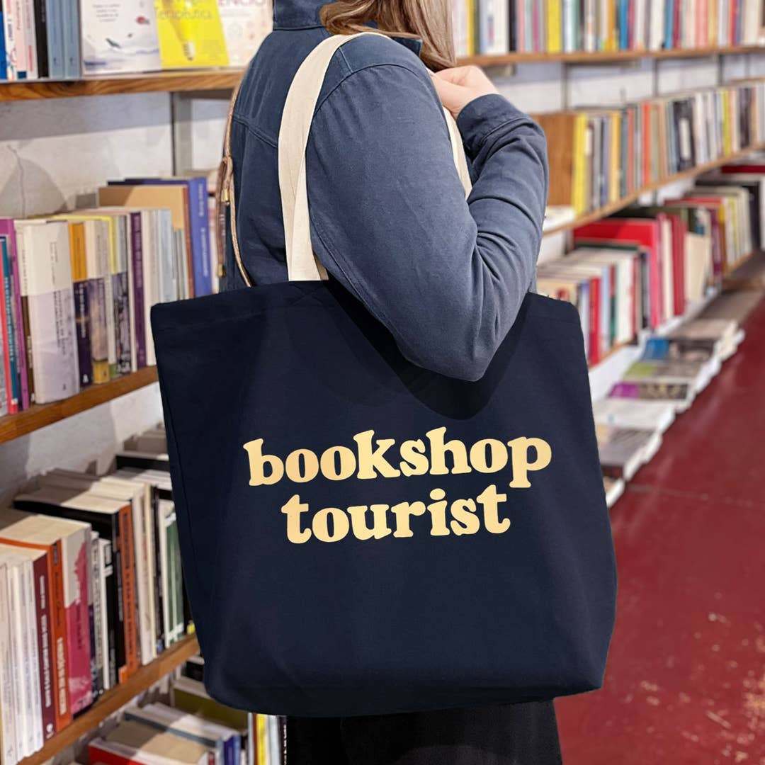 Bookshop Tourist Canvas Tote Bag - Midnight Blue