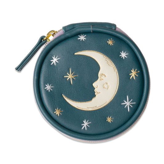 Vegan Leather Pill Case - Teal Moon