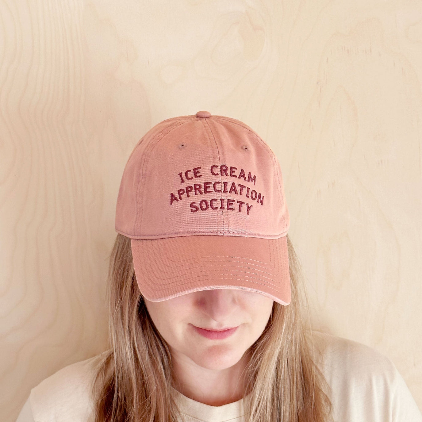 Ice Cream Appreciation Society, Cotton Baseball Cap - Dusty Rose