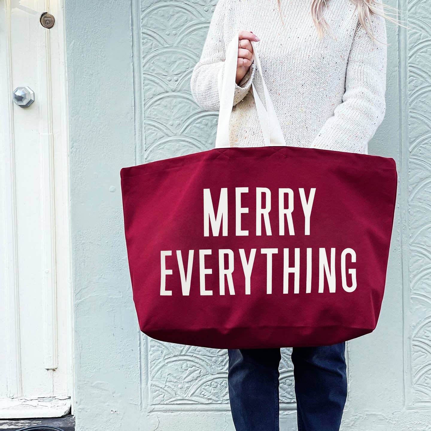 Merry Everything - Really Big Burgundy Bag