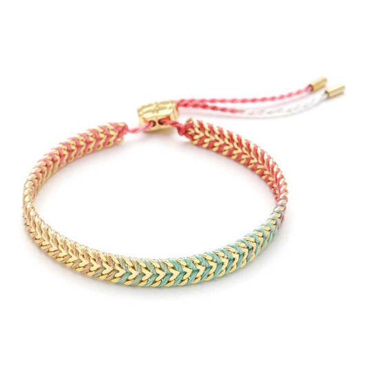 Iztac Candy Ombré Gold Woven Bracelet