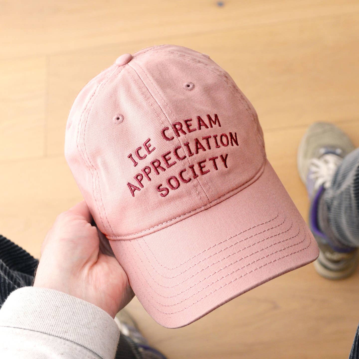 Ice Cream Appreciation Society, Cotton Baseball Cap - Dusty Rose
