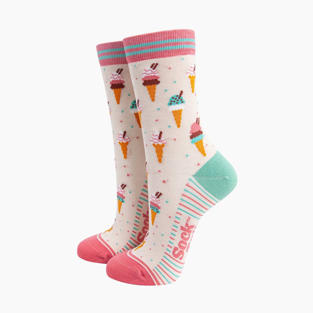 Ice Cream Cone Bamboo Socks