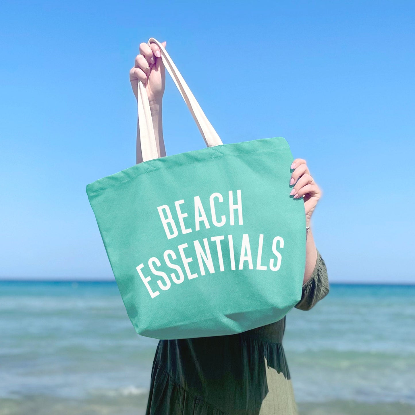 Beach Essentials - Sea Glass Canvas Tote
