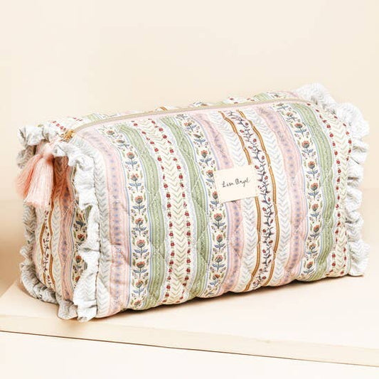 Large Quilted Floral Washbag