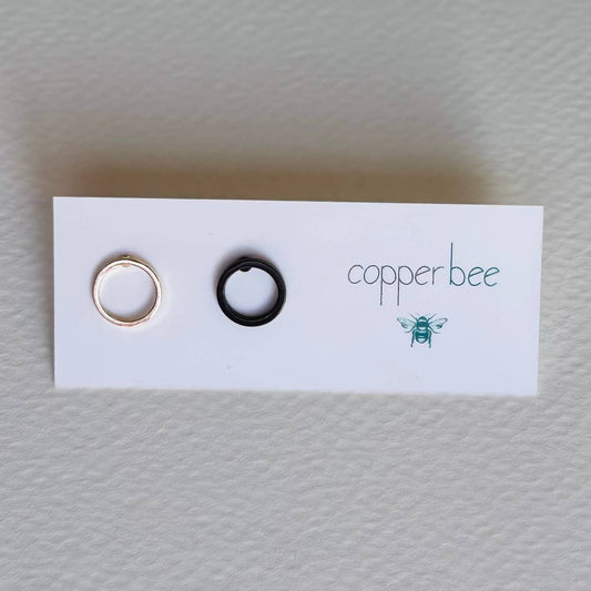 Black + Brass Mismatched Circle Studs