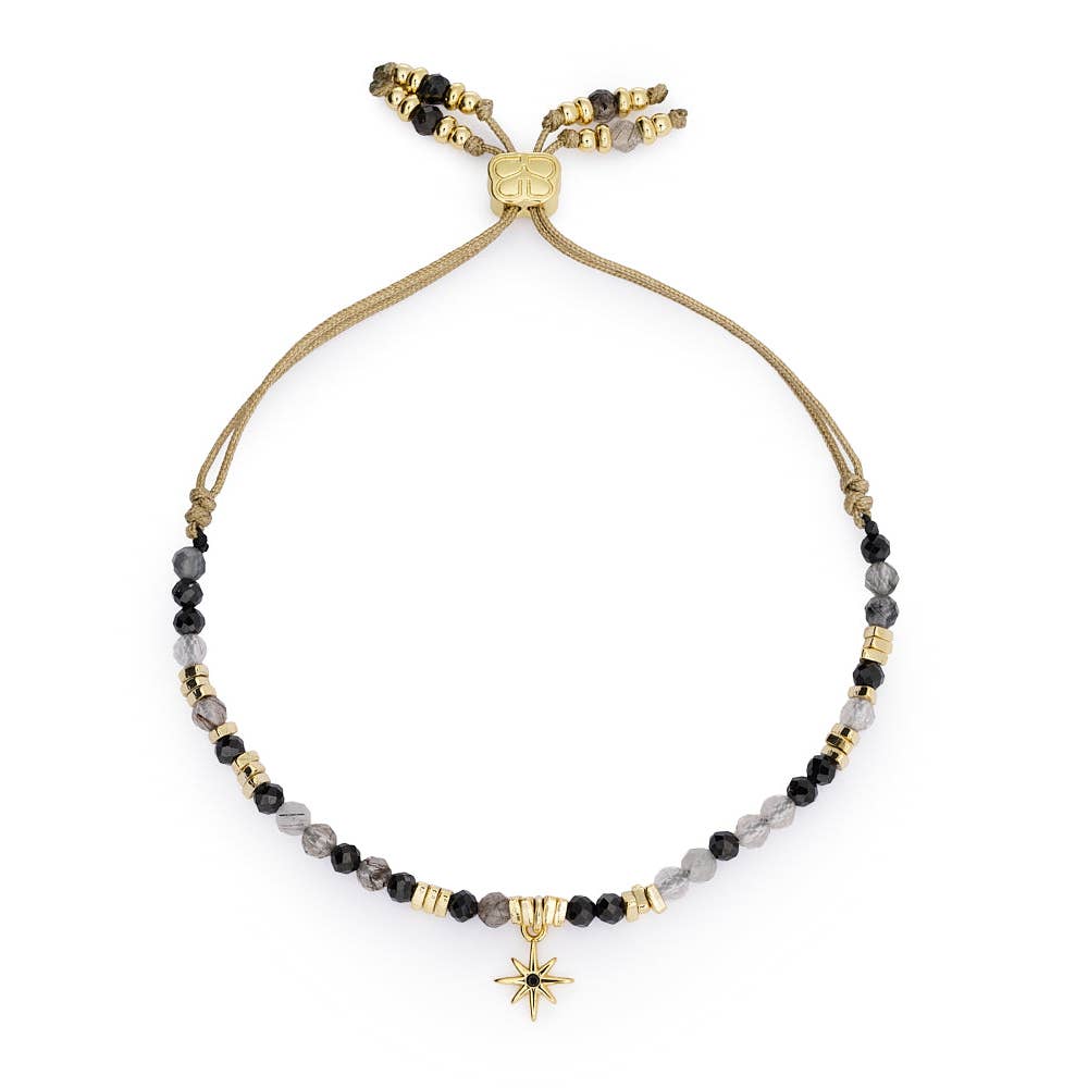 Una Gold & Black Spinel Mix Gemstone Bracelet