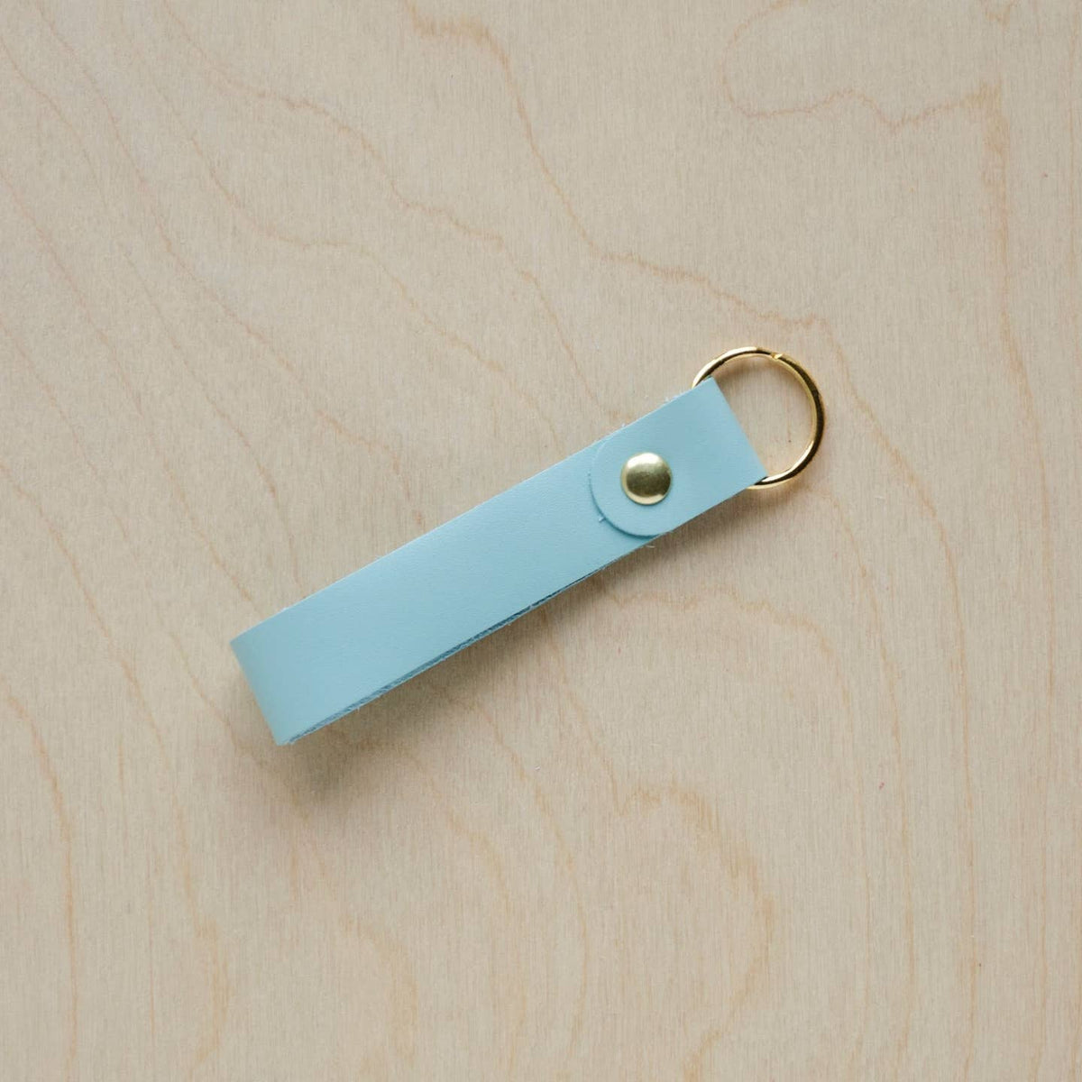 Leather Loop Key Ring - Duck Egg Blue