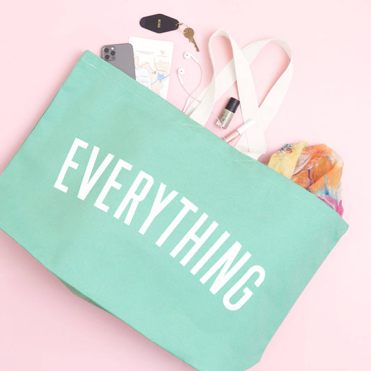 The Everything Really Big Canvas Tote - Sea Glass
