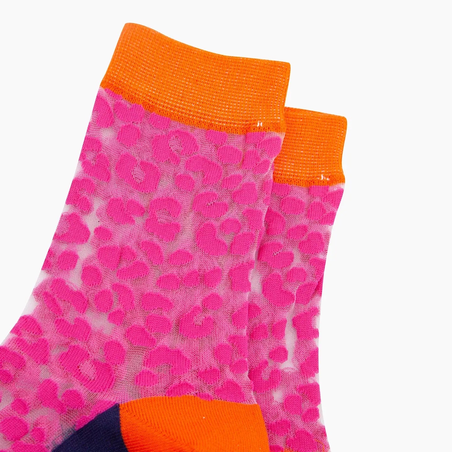 Leopard Print Combed Cotton Sheer Socks