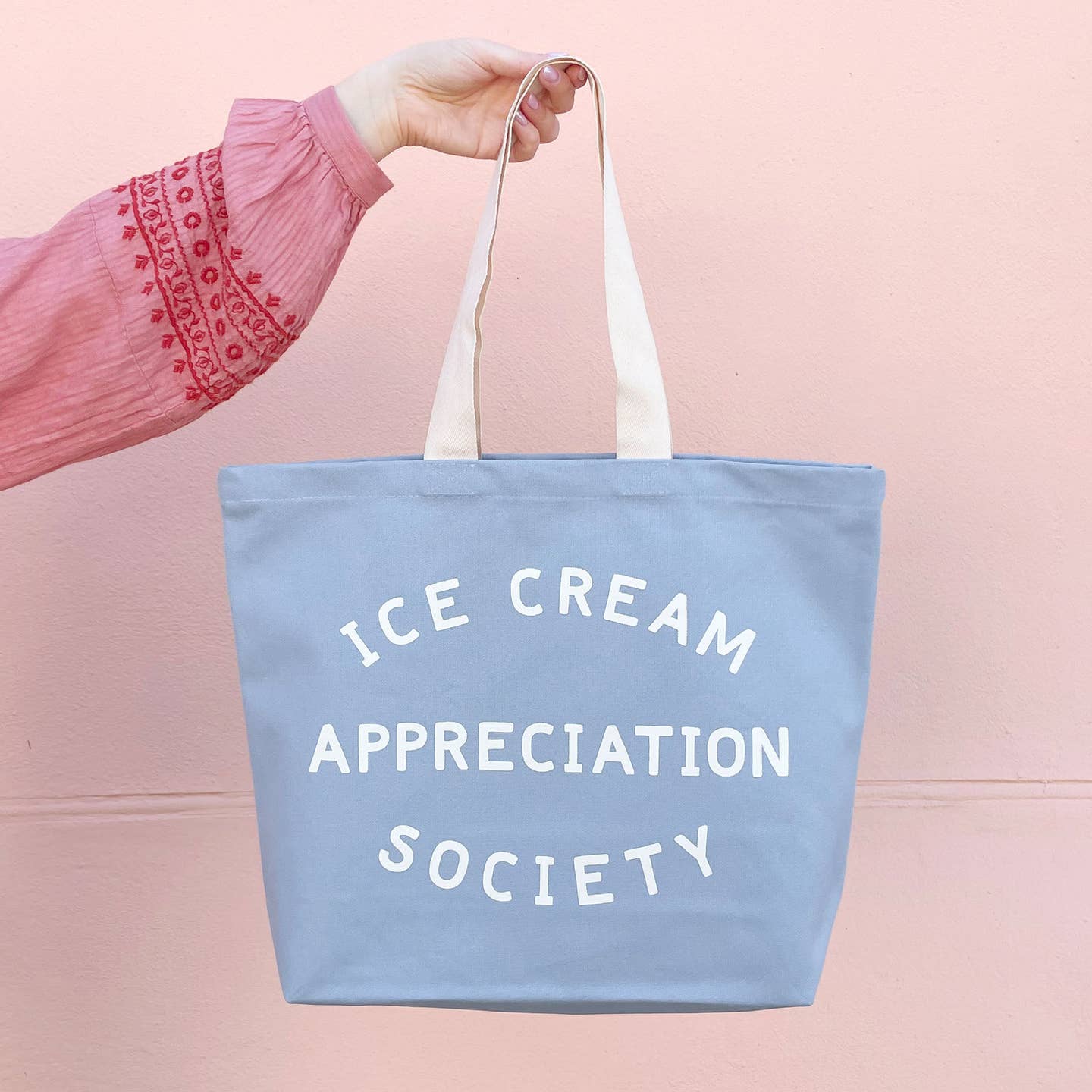 Ice Cream Appreciation Society Canvas Tote Bag - Light Blue
