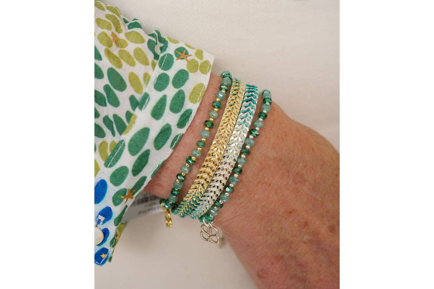 Iztac Turquoise Ombré Gold Woven Bracelet