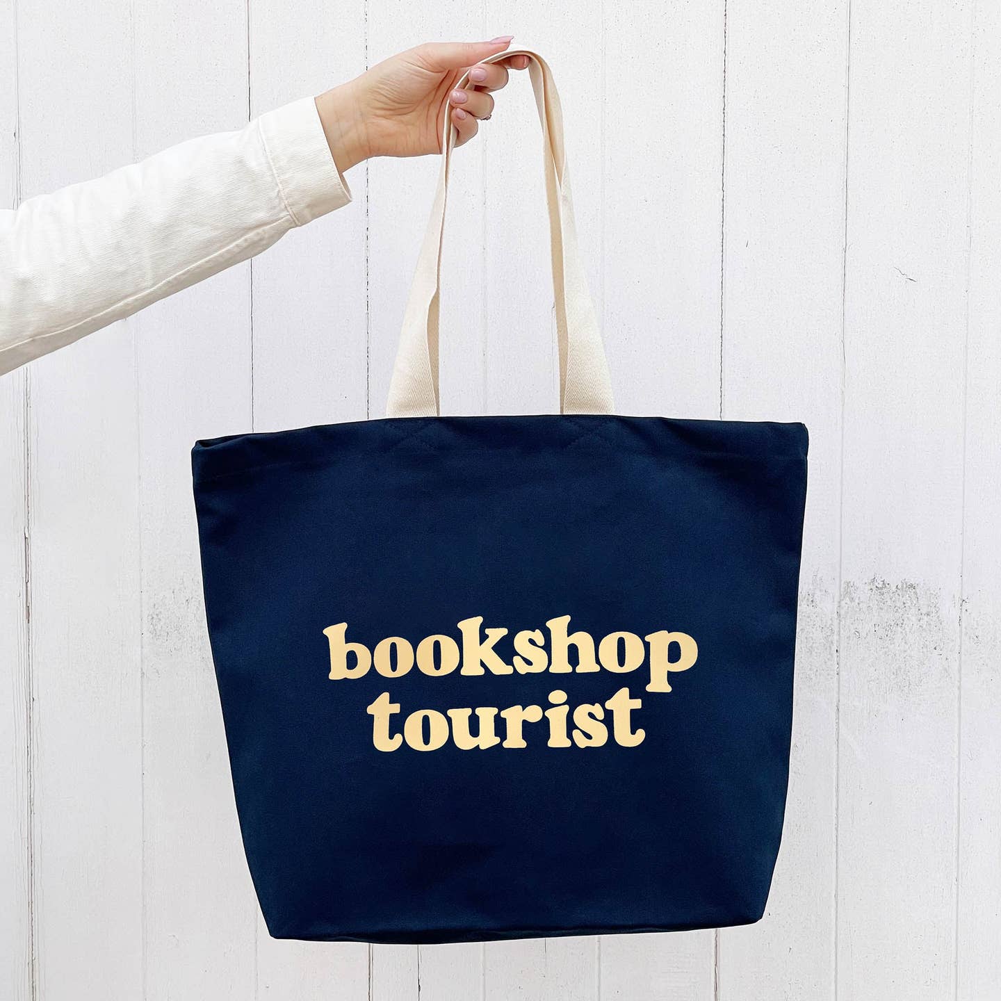 Bookshop Tourist Canvas Tote Bag - Midnight Blue