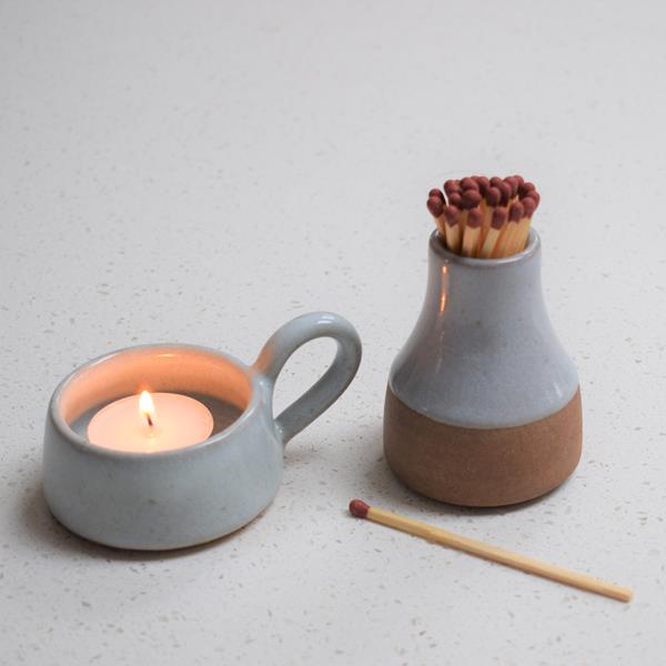 Stoneware Tea Light Cup - 2 varieties