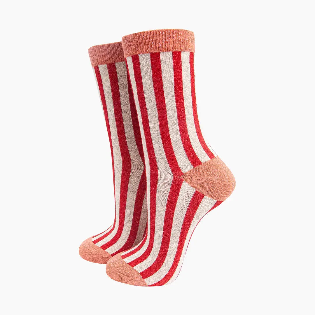 Glitter Cotton Striped Socks