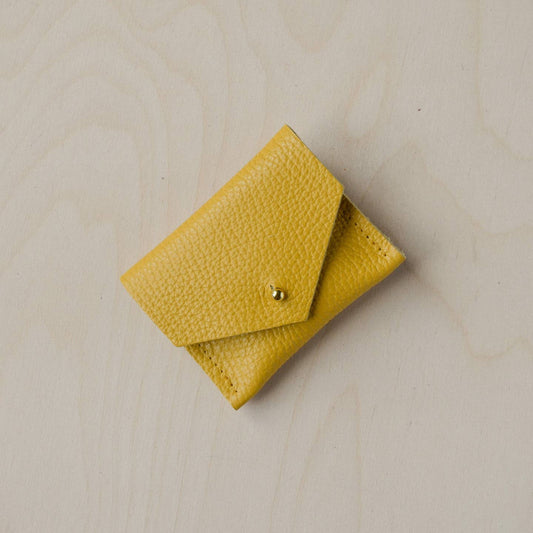 Leather Jewellery Pouch - Mustard Yellow