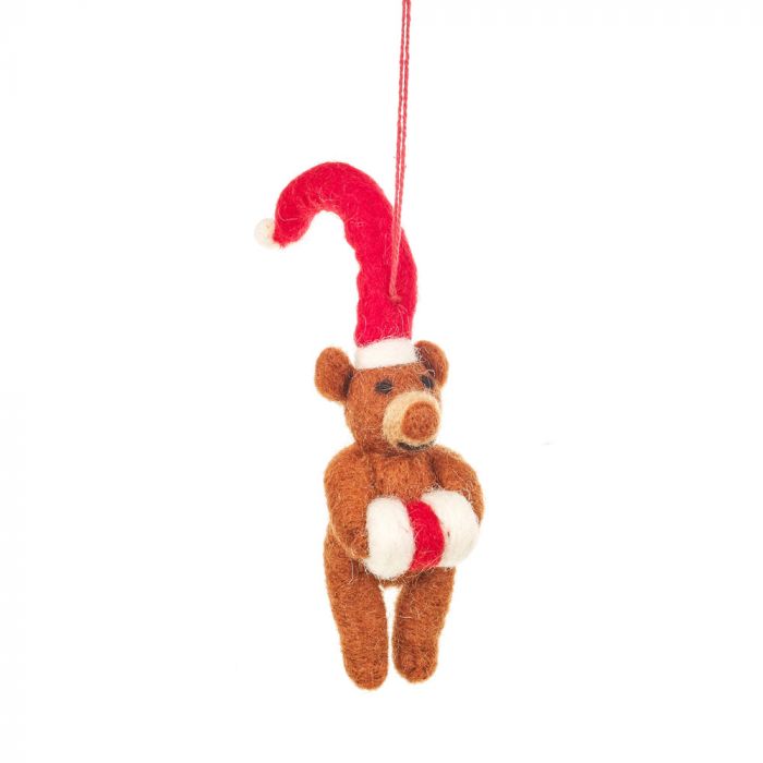 Lil Santa Bear Hanging Christmas Decoration