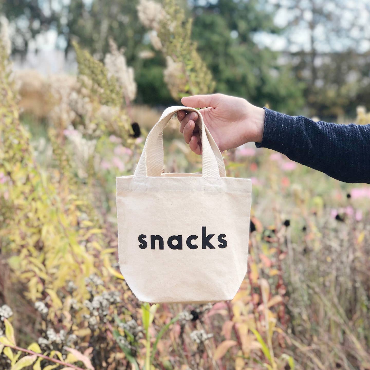 Little Canvas Bag - Snacks, White