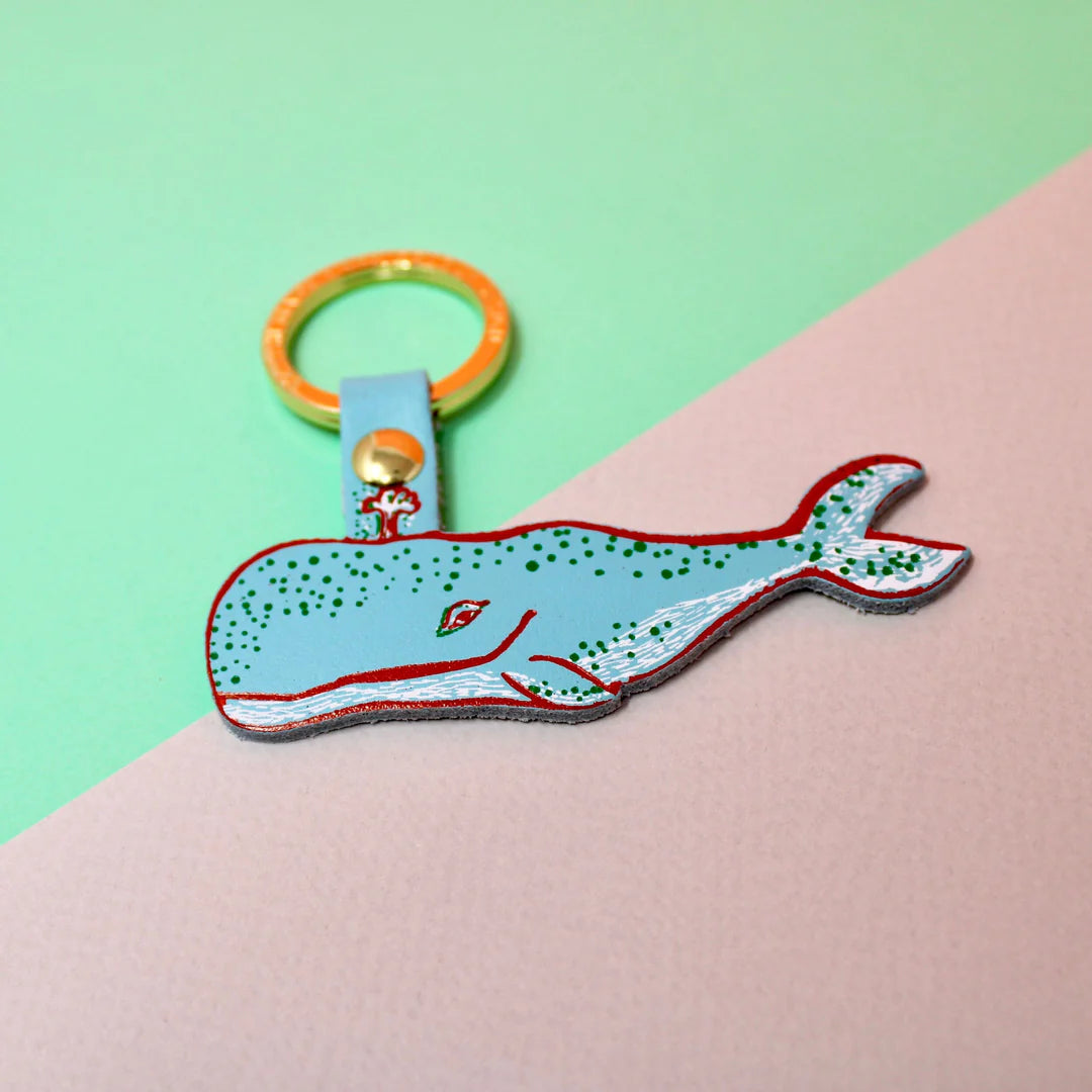 Colourful Leather Humpback Whale Keyring