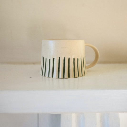Ridged Painted Mug - Forest