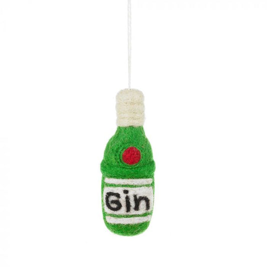 Bottle of Gin for Christmas, Hanging Decoration
