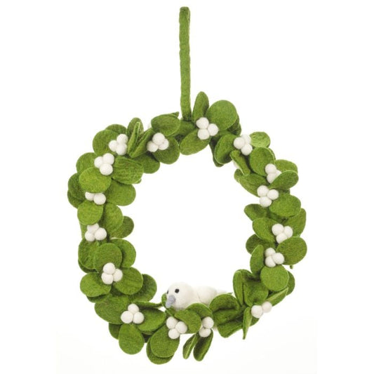 Felt Mistletoe Wreath with Dove