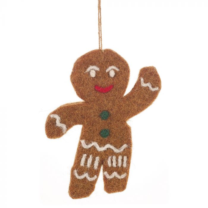 Jolly Gingerbread Man Hanging Christmas Decoration