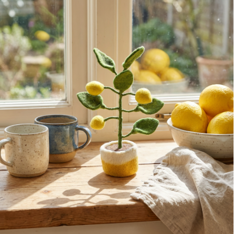 Handmade Felt Lemon Tree Standing decoration
