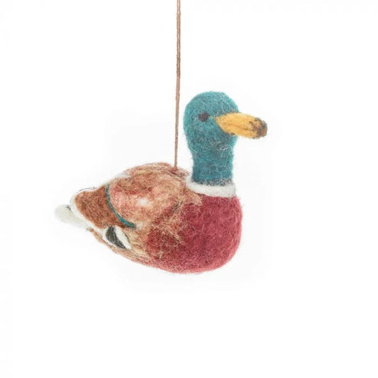 Handmade Felt Maddox the Mallard Duck Hanging Decoration