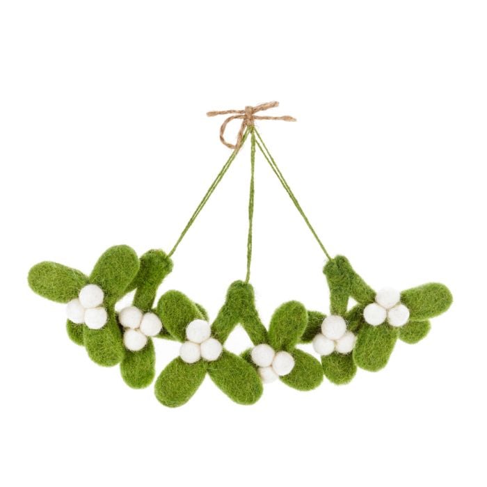 Felt Mini Mistletoe Sprig Hanging Decoration
