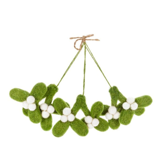 Felt Mini Mistletoe Sprig Hanging Decoration
