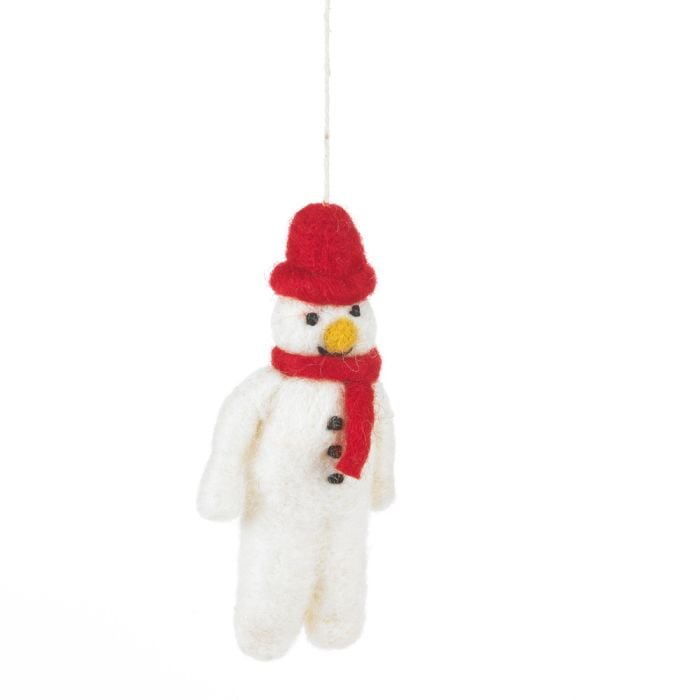Hanging Felt Mr. Snowman Handmade Felt Biodegradable Decoration