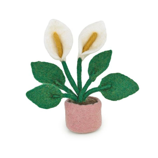 Handmade Felt Peace Lilly Standing Plant
