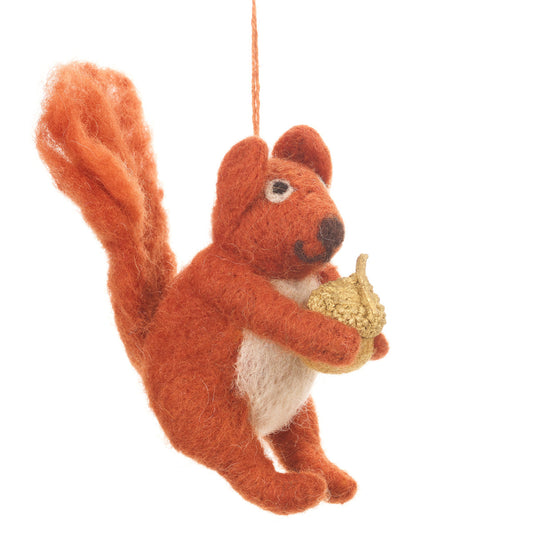 Handmade Felt Red Squirrel Hanging Decoration
