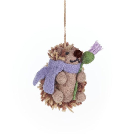 Handmade Felt Thea the Hedgehog Hanging Decoration