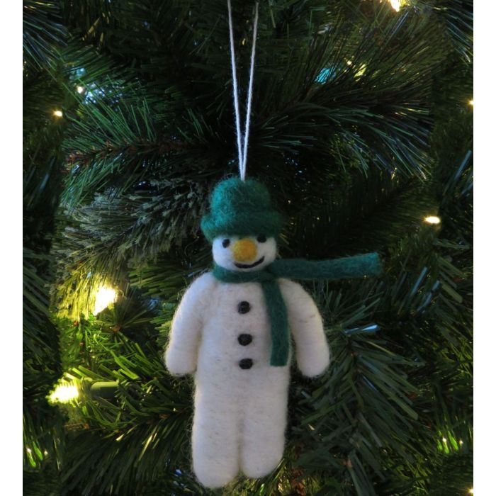 Hanging Felt Mr. Snowman Handmade Felt Biodegradable Decoration