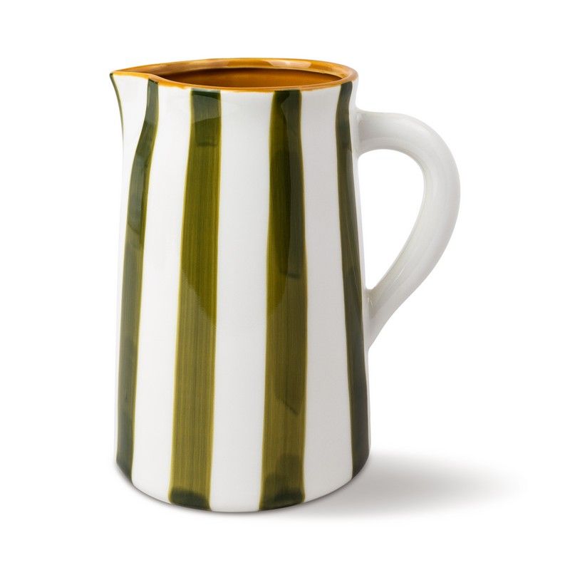 Striped Ceramic Pitcher