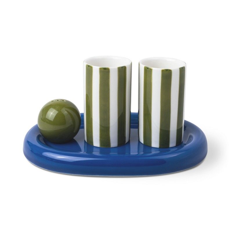 Ceramic Tequila Shot Glass Set - Cobalt + Olive