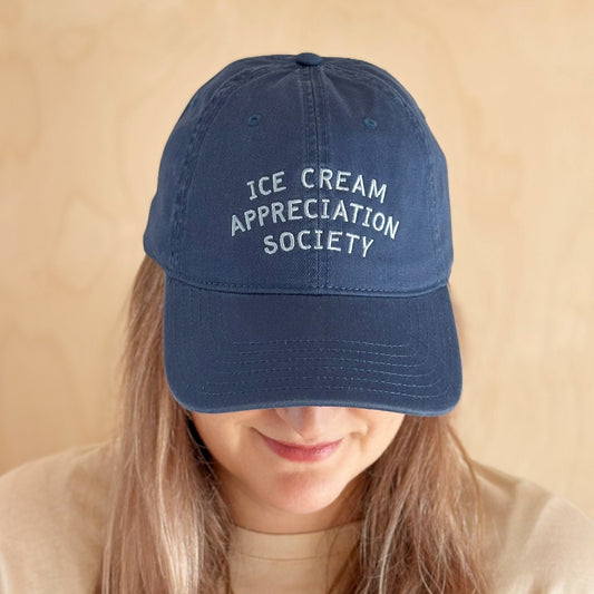 Ice Cream Appreciation Society, Cotton Baseball Cap - Blue