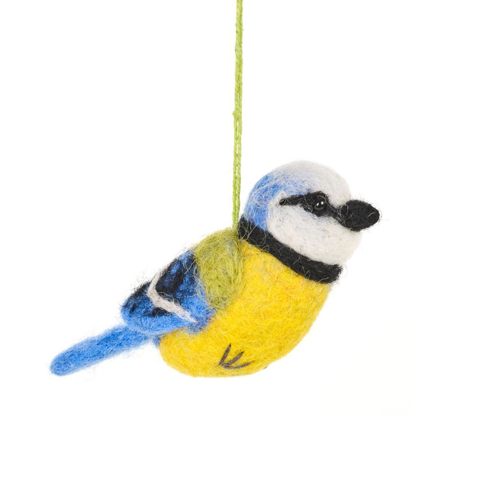 Handmade Bella the Blue Tit hanging decoration