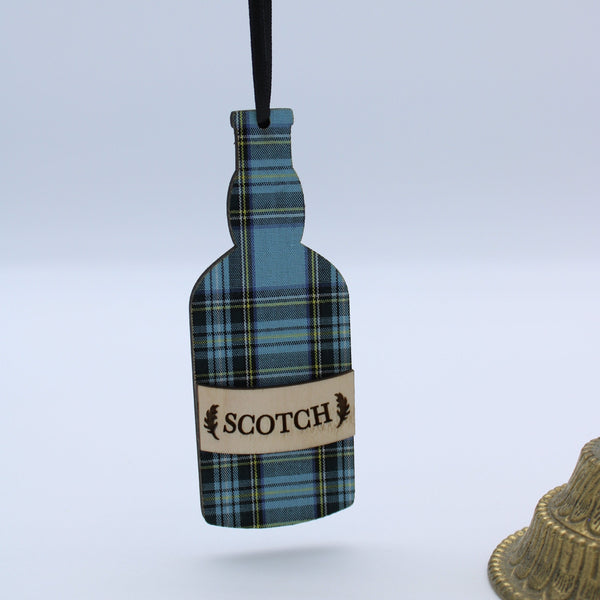 Wooden Bottle of Scotch hanging decoration