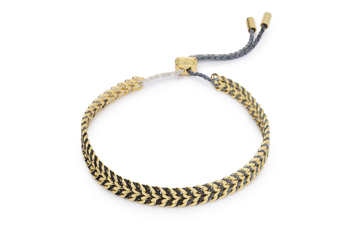 Iztac Charcoal & Gold Braided Friendship Bracelet